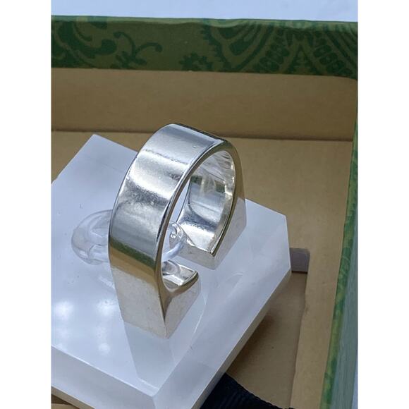 Gucci Sterling Silver GG Open Ring β Size 10 - Picture 3 of 5